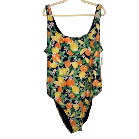 NWT Old Navy Womens Citrus Print One-Piece Swimsuit 4X - Picture 1 of 7
